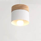 Modern Macarons Cylinder 1-light Wooden Top Pendant Light BulbSquare