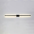 Nordic Minimalist Black Linear LED Mirror Front Light Wall Sconce Lamps