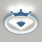 Lumendat Creative Simplicity Round Crown Diamond Acrylic Shade LED Kids Flush Mount Ceiling Light Lumendat