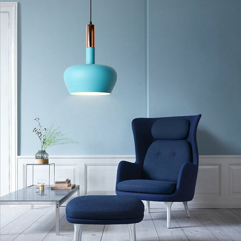Nordic Macaron Aluminum Dome Bottle 1-light Pendant Light