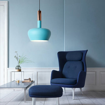 Nordic Macaron Aluminum Dome Bottle 1-light Pendant Light