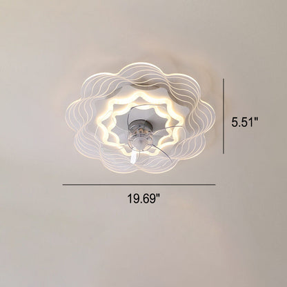 Modern Light Luxury Geometric Line Design LED Flush Mount Ceiling Fan Light