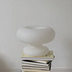Danish Milk White Mushroom 1-Light Table Lamp Lumendat