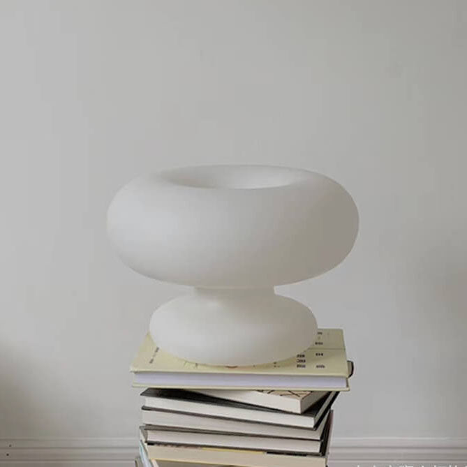 Danish Milk White Mushroom 1-Light Table Lamp Lumendat