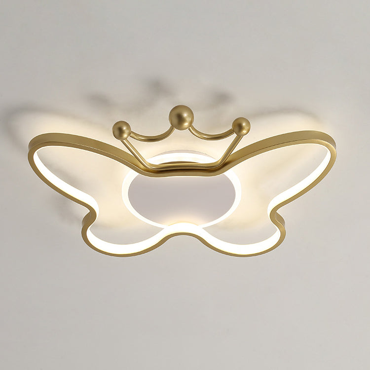 Lumendat Contemporary Nordic Kids Iron Aluminum Silica Acrylic Butterfly LED Flush Mount Ceiling Light For Bedroom Lumendat