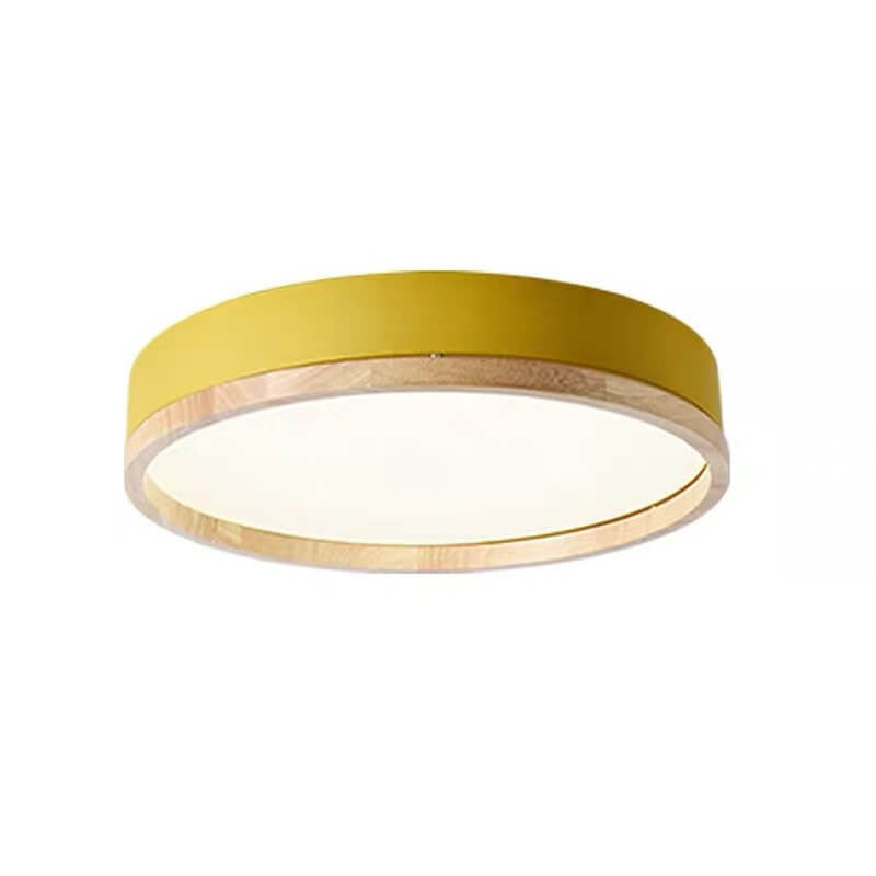 Simple Macaron Round Acrylic LED Flush Mount Ceiling Light BulbSquare