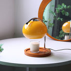 Vintage Glass Dome Solid Wood Base 1-Light Melting Wax Table Lamp Lumendat
