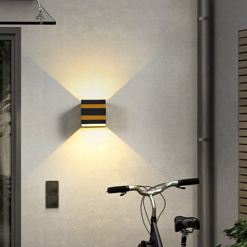 Outdoor Minimalist Square Cube Aluminum Waterproof LED Wall Sconce Lamp Lumendat