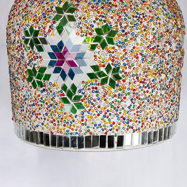 Modern Creative Stained Glass Bottle 1-light Pendant Light BulbSquare