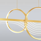 Nordic Light Luxury Butterfly Round Linear Island Light LED Chandelier BulbSquare