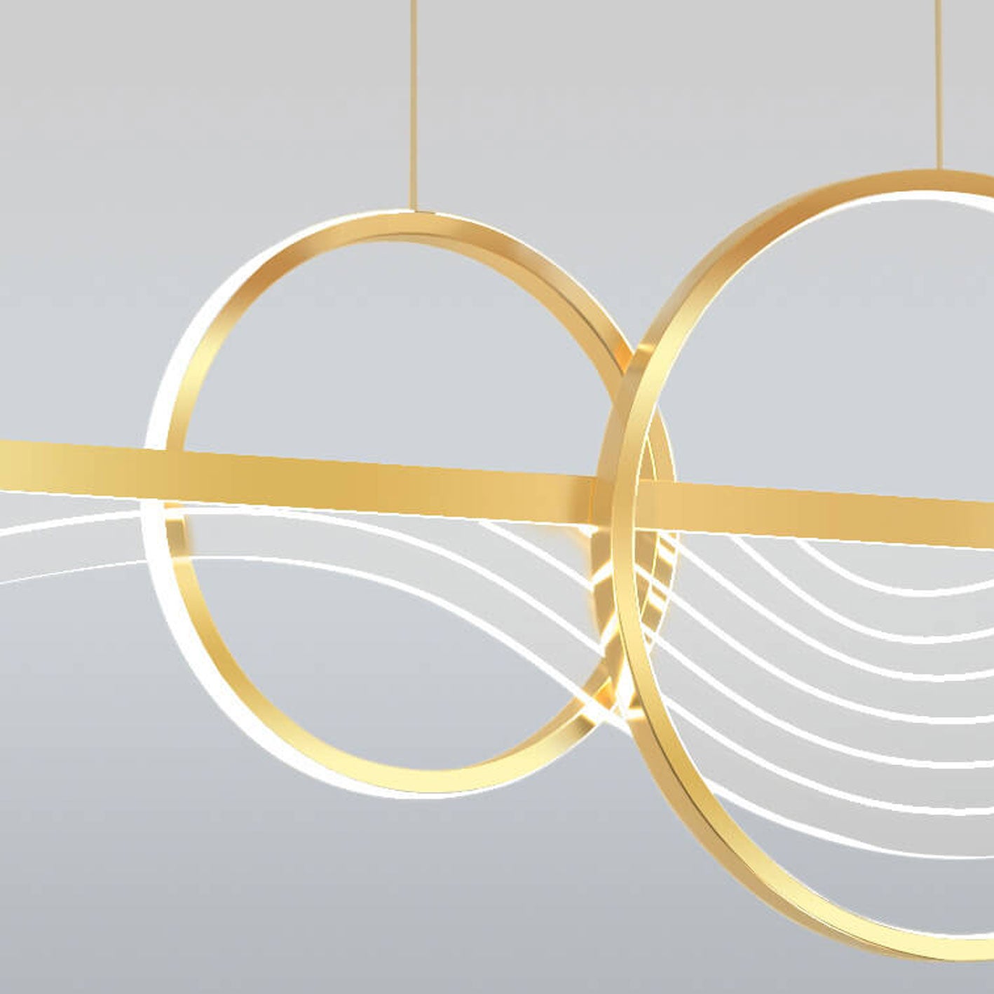Nordic Light Luxury Butterfly Round Linear Island Light LED Chandelier BulbSquare