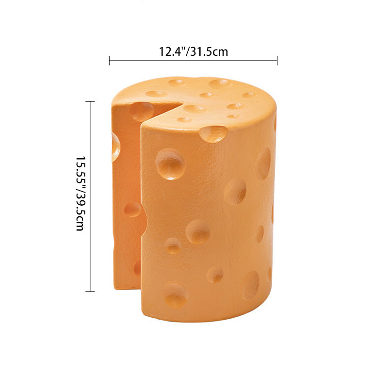 Lumendat Contemporary Creative Kids Round Cylinder Cheese Resin Side Table For Bedroom Lumendat