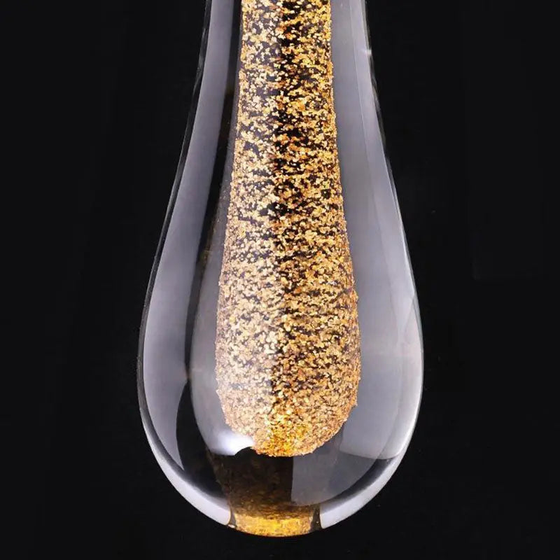 Contemporary Scandinavian Water Drops Metal Glass LED Pendant Light for Bedroom BulbSquare