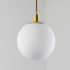 Nordic Minimalist Milky White Glass Ball 1-light Pendant Light BulbSquare