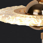Contemporary Luxury Gold Finish Frame Round Shade LED Pendant Light for Bedroom