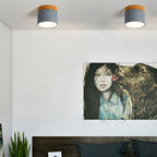 Scandinavian Macaroon Solid Color Log LED Flush Mount Ceiling Light BulbSquare