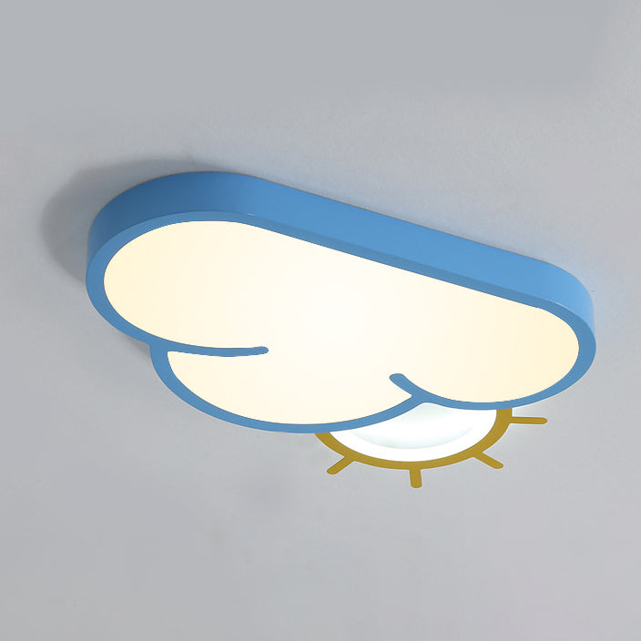 Lumendat Contemporary Creative Cartoon Cloud Sun Acrylic Shade LED Kids Flush Mount Ceiling Light For Bedroom Lumendat