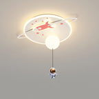 Lumendat Contemporary Creative Iron Acrylic Rocket Astronaut LED Kids Flush Mount Ceiling Light For Bedroom Lumendat