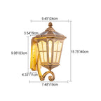 Traditional European Solar Outdoor Lantern Aluminum Glass Waterproof 1-Light Wall Sconce Lamp for Outdoor Patio