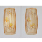 Modern Chinese Cylinder Waist Drum Bamboo Weaving 1-light Pendant Light