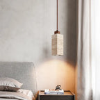 Japanese Wabi-sabi Solid Wood Stone 1/2/3-light Island Light Chandelier BulbSquare
