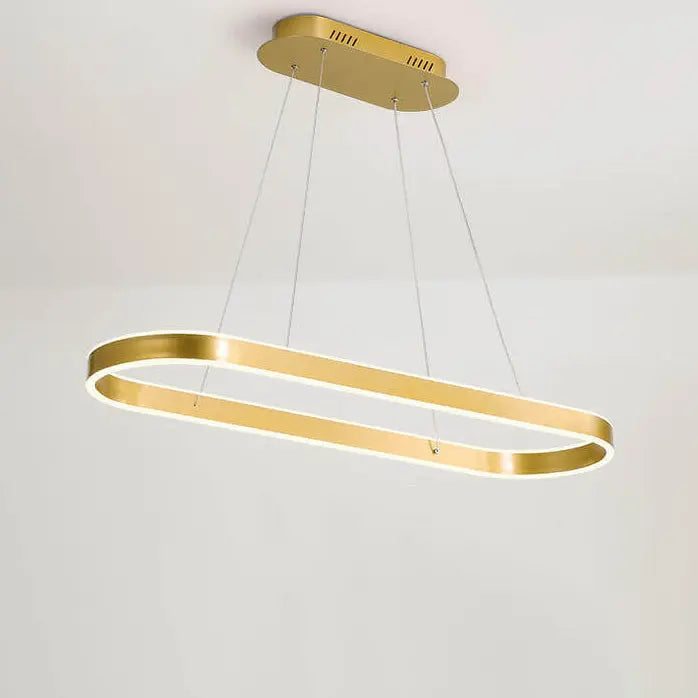 Modern Minimalist Light Luxury Oval Aluminum LED Chandelier BulbSquare