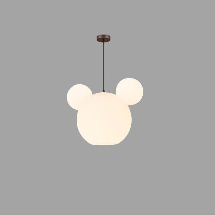 Lumendat Modern Minimalist Milk White PE Mouse 3-Light Kids Chandelier Lumendat