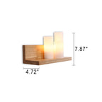 Japanese Minimalist Cylindrical Wooden Glass 1-Light Wall Sconce Lamp Lumendat
