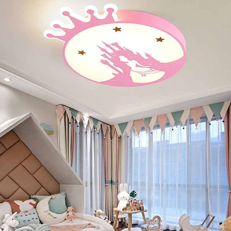 Lumendat Nordic Creative Simple Wrought Iron Cartoon Crown LED Flush Mount Ceiling Light Lumendat