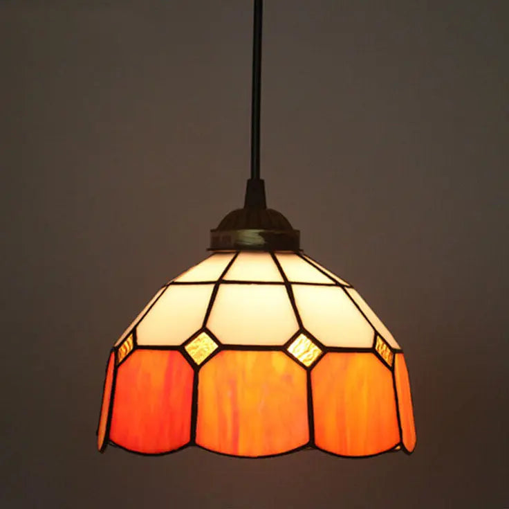 Tiffany Stained Glass Dome Shade European 1-light Pendant Light Lumendat
