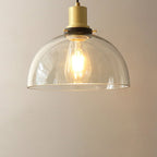 Vintage Minimalist Semi-circular Cone Cup Iron Glass 1-light Pendant Light BulbSquare