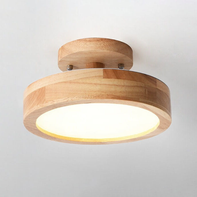 Nordic Log Round LED Semi-flush Mount Ceiling Light