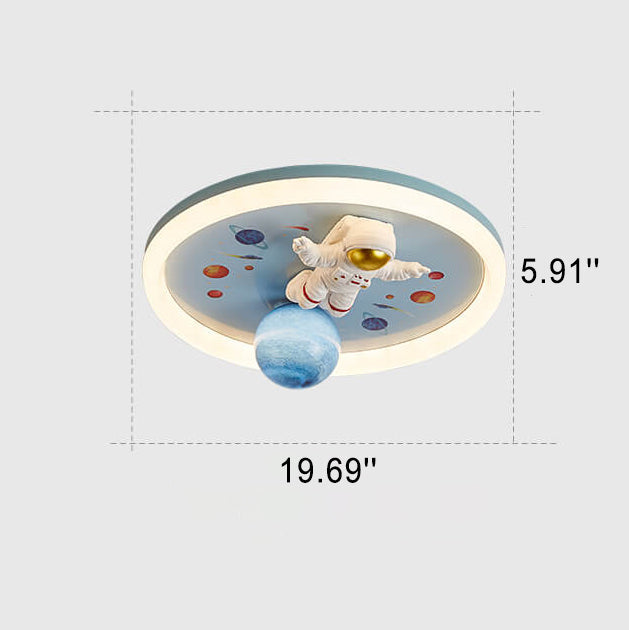 Lumendat Cartoon Creative Space Astronaut Resin LED Flush Mount Ceiling Light Lumendat