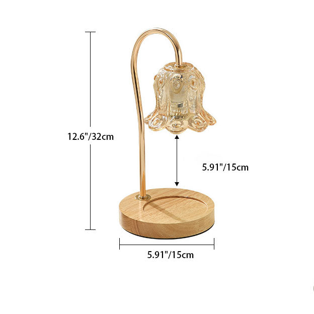 Modern Creative Simple Solid Wood Lily Of The Valley 1-Light Melting Wax Table Lamp Lumendat