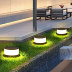 Modern Minimalist Solar Outdoor Round Column Post Head LED Waterproof Landscape Light for Garden Lumendat