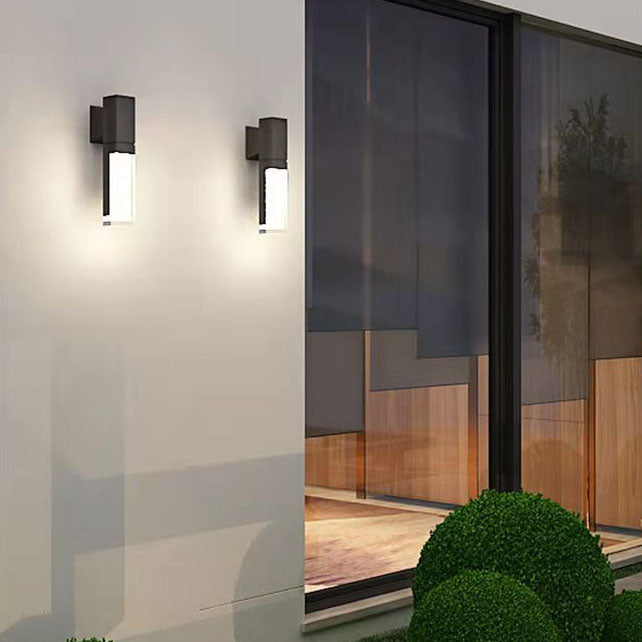 Outdoor Modern Waterproof Rectangular Column LED Wall Sconce Lamp Lumendat