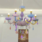 Modern Children's Princess Macaroon Candelabra Crystal Glass 5/6/8/10/12/15 Light Chandelier Lumendat