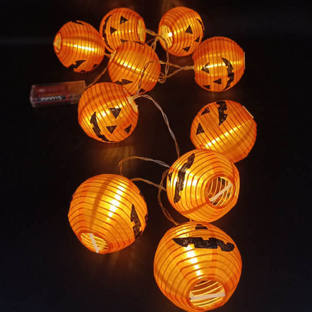 Halloween Pumpkin Lantern Outdoor Waterproof LED Decorative String Lights Lumendat