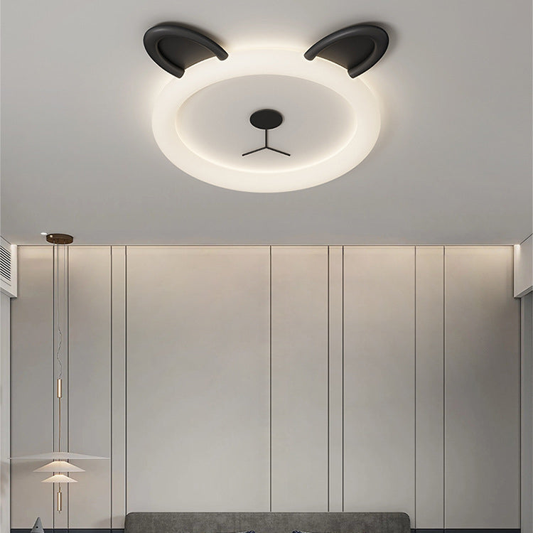 Lumendat Contemporary Creative Cartoon Panda PE Resin LED Kids Flush Mount Ceiling Light For Bedroom Lumendat