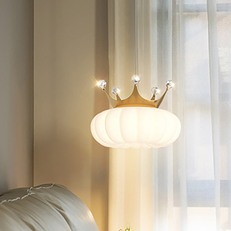 Lumendat Contemporary Creative Kids Cloud Crown Iron PE Crystal LED Pendant Light For Bedroom Lumendat