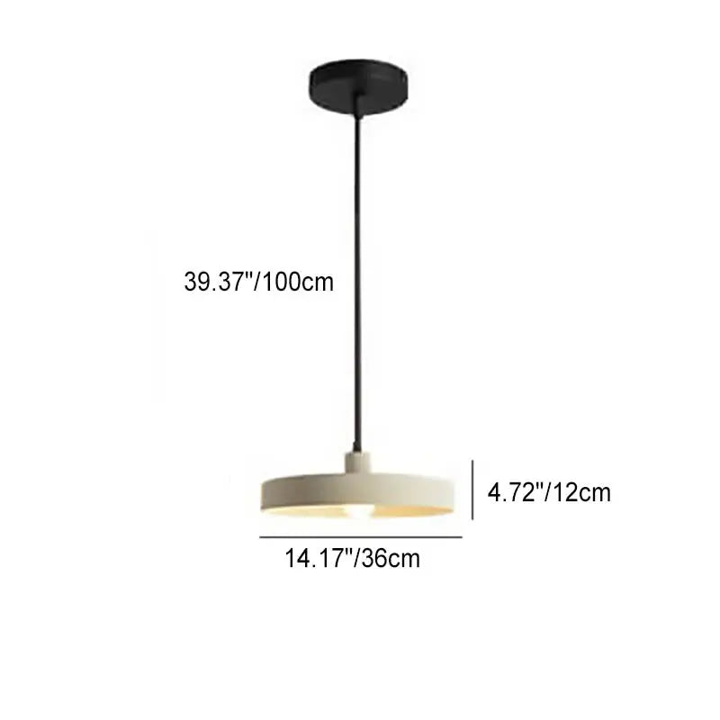 Modern Minimalist Aluminum Disc 1-light Pendant Light for Living Room BulbSquare