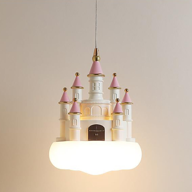 Lumendat Contemporary Nordic Kids Resin PVC PE Castle 1-Light Pendant Light For Bedroom Lumendat