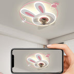 Lumendat Cartoon Creative Bunny Carrot LED Flush Mount Ceiling Fan Light Lumendat