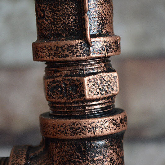 Industrial Steampunk Copper Water Pipe 2-Light Standing Floor Lamp Lumendat