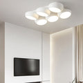 Scandinavian Modern Minimalist Iron Plastic Round LED Semi-flush Mount Ceiling Light BulbSquare