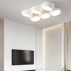 Scandinavian Modern Minimalist Iron Plastic Round LED Semi-flush Mount Ceiling Light BulbSquare
