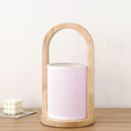 Nordic Fabric Column Solid Wood Portable Design 1-Light Table Lamp Lumendat