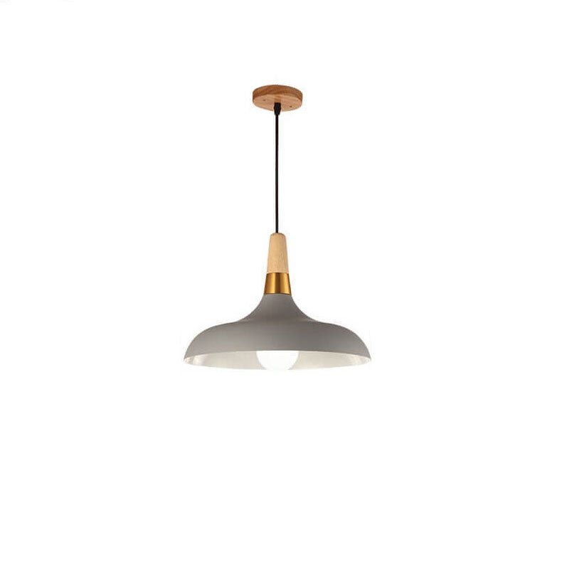 Nordic Macaron Barn Metal Wood 1-light Pendant Light