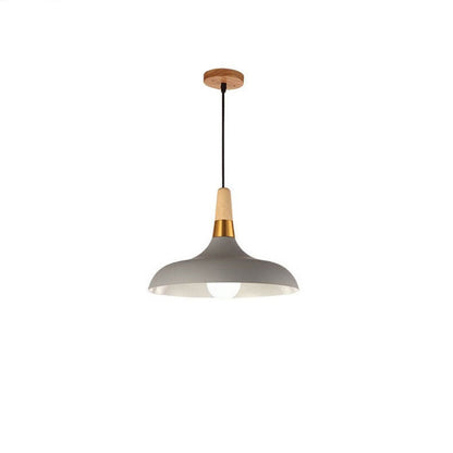 Nordic Macaron Barn Metal Wood 1-light Pendant Light