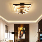 Modern Minimalist Aluminum Finish Multi-layer Rectangular Frame LED Flush Mount Ceiling Light for Living Room BulbSquare
